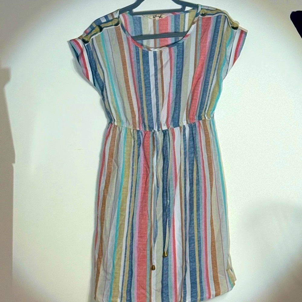 Multicolor Striped Dress with Relaxed Fit (Adjustable)